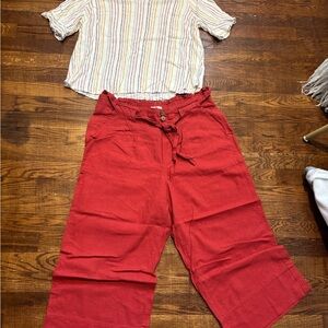 Elegant Red Women's Capris